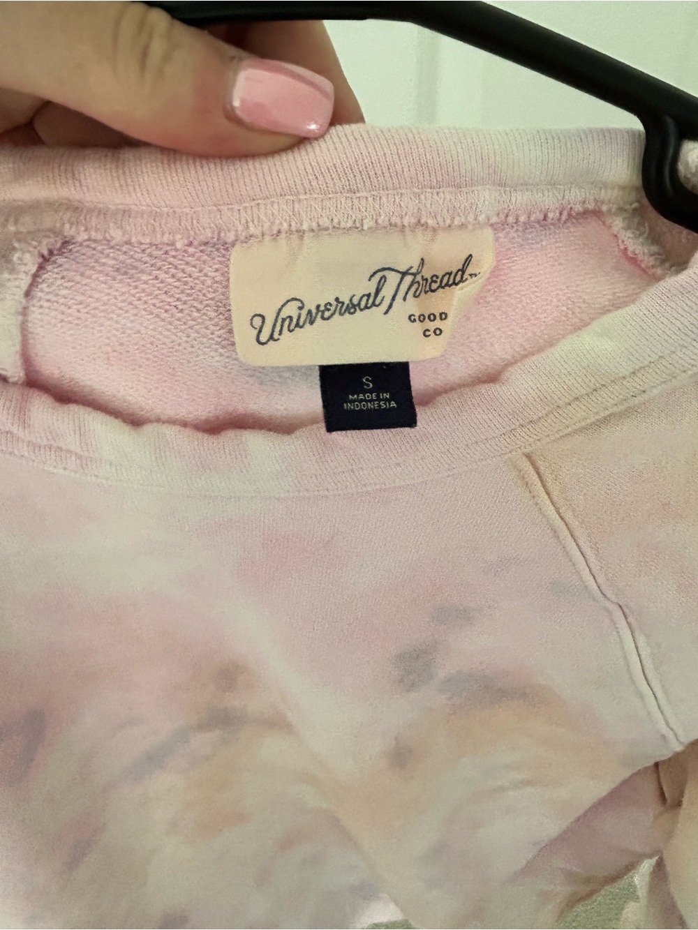 Universal Thread Pastel Tie-Dye Sweatshirt in Pink Peach Lavender - Picture 3 of 3